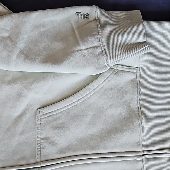 Aritzia TNA Cozy Fleece Boyfriend Zip Hoodie Brushed Green XS - Picture 5 of 8